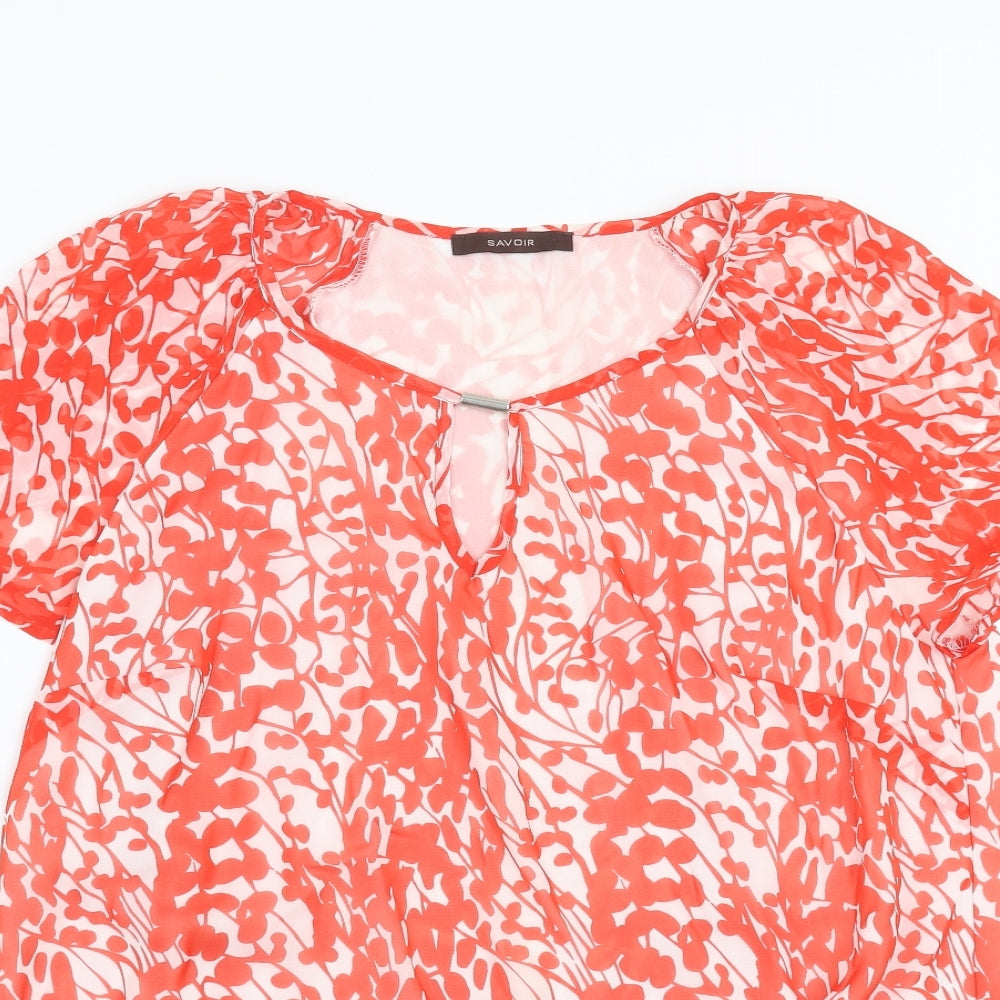 Womens UK Size 16 Savoir Red Basic Blouse