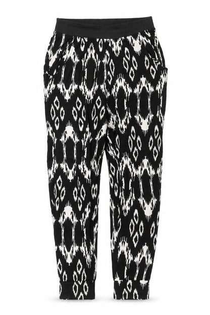 Liquid Womens Black Geometric  Trousers  Size M L27 in