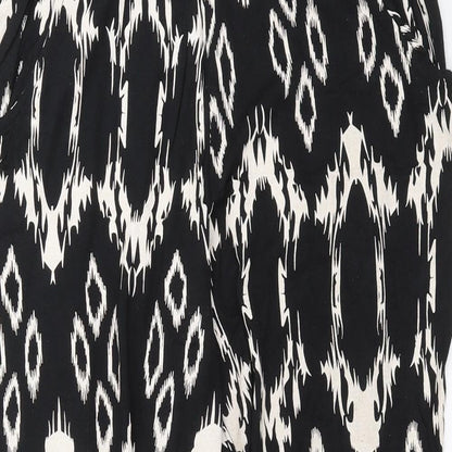 Liquid Womens Black Geometric  Trousers  Size M L27 in