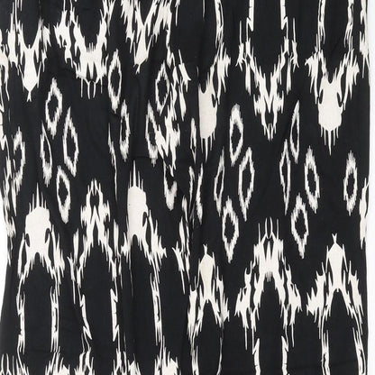 Liquid Womens Black Geometric  Trousers  Size M L27 in