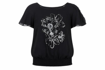Womens UK Size 10 Debenhams Black Basic Blouse