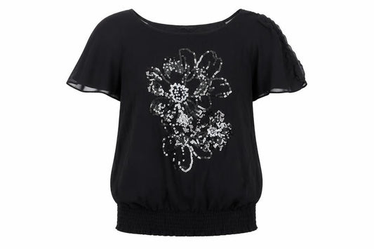 Womens UK Size 10 Debenhams Black Basic Blouse