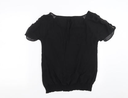 Womens UK Size 10 Debenhams Black Basic Blouse