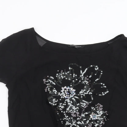 Womens UK Size 10 Debenhams Black Basic Blouse