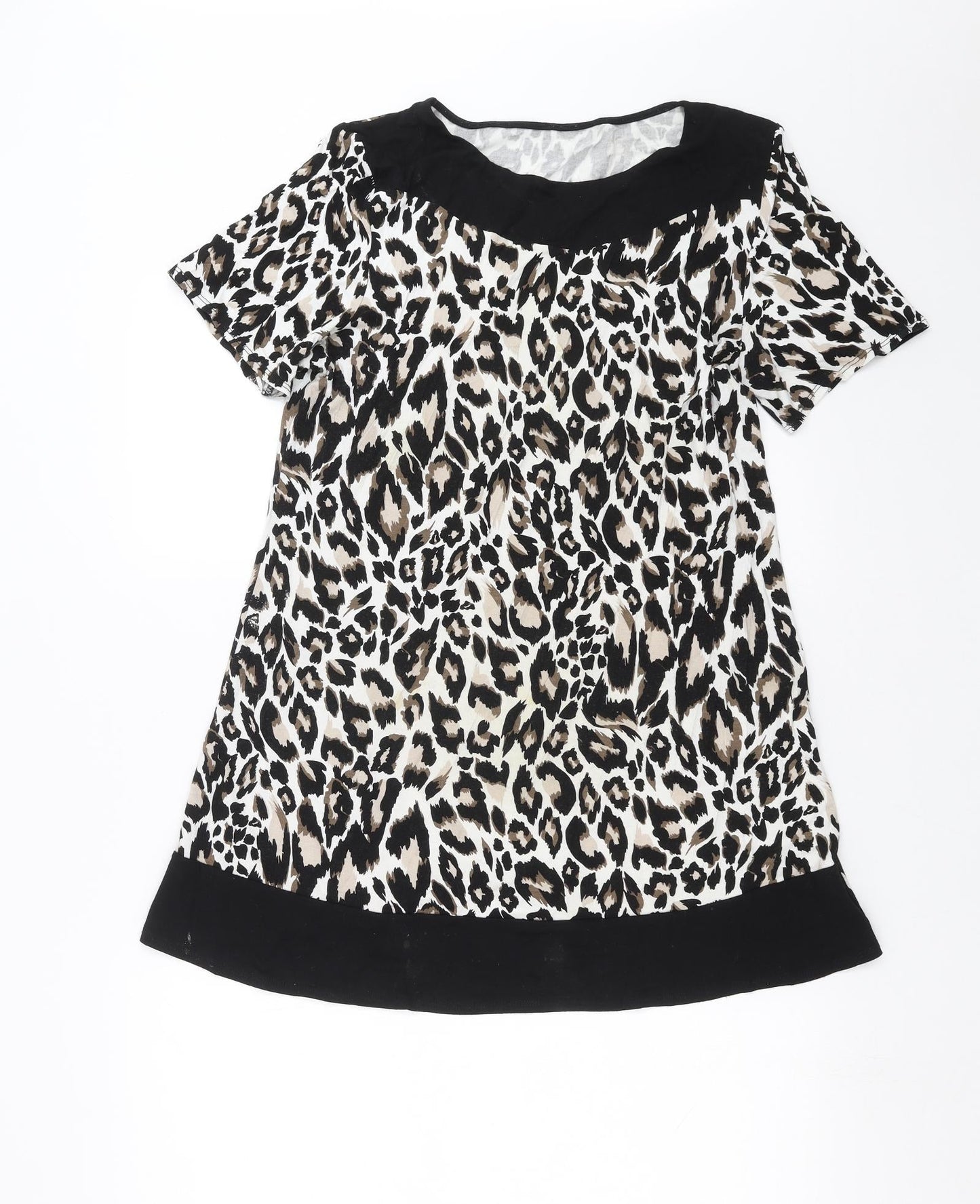 Womens UK Size 14 Preworn Black Basic T-Shirt