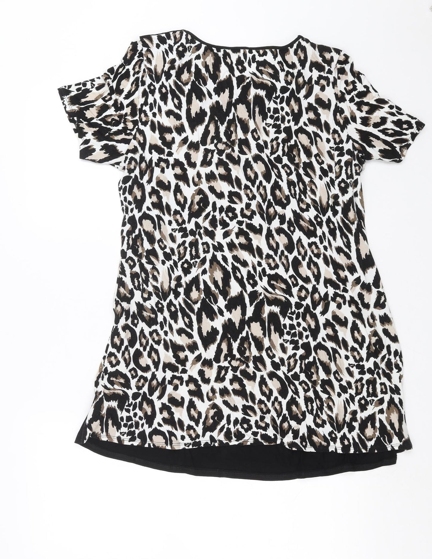 Womens UK Size 14 Preworn Black Basic T-Shirt
