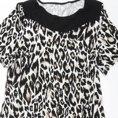 Womens UK Size 14 Preworn Black Basic T-Shirt