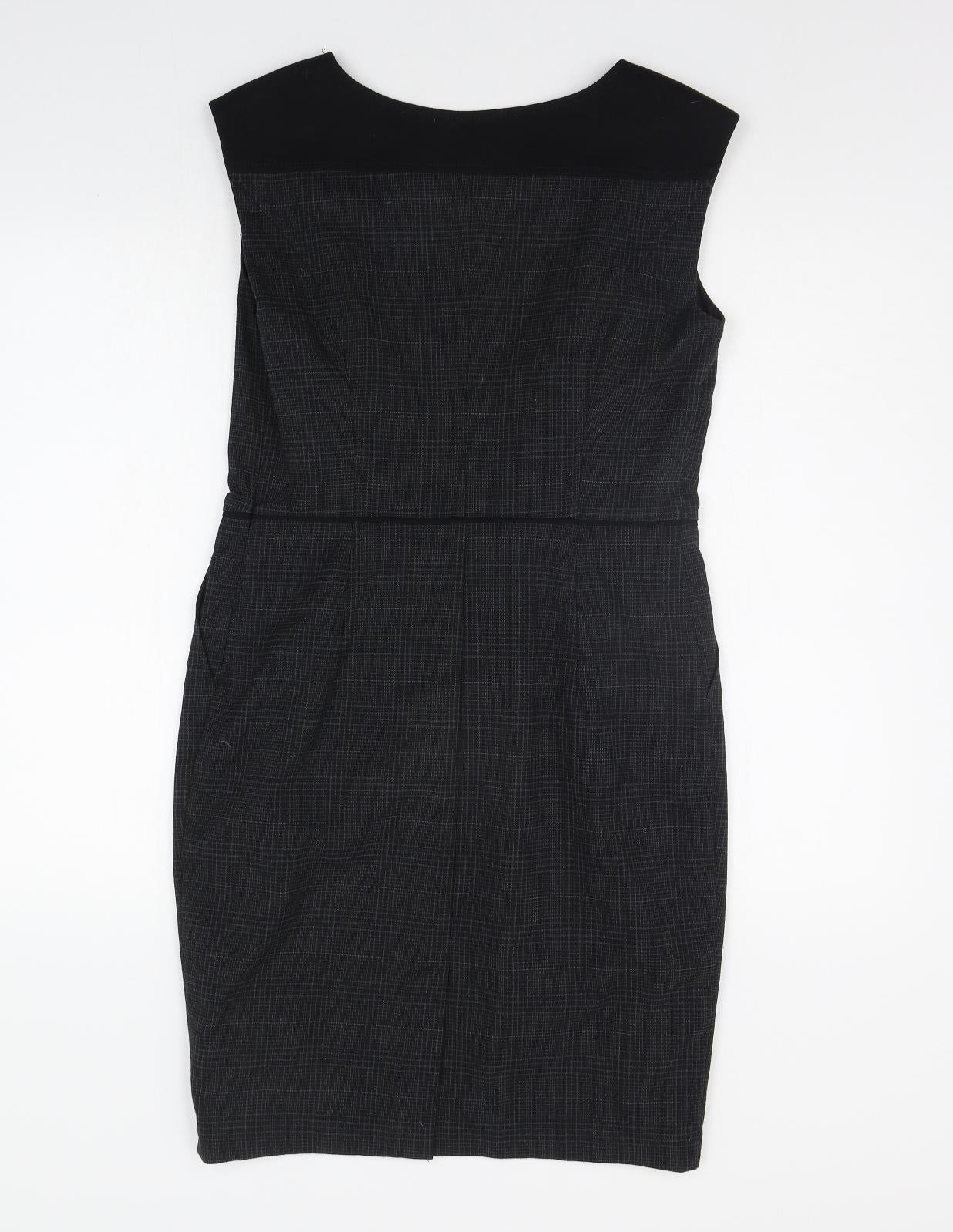 NEXT Womens Grey Check  A-Line  Size 10