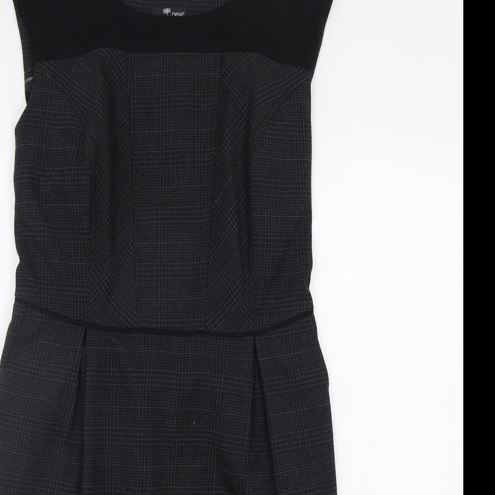 NEXT Womens Grey Check  A-Line  Size 10