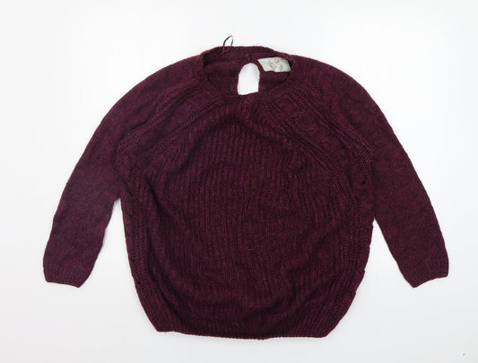 Womens UK Size M New Look Purple Pullover Jumper