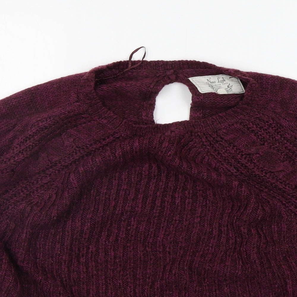 Womens UK Size M New Look Purple Pullover Jumper
