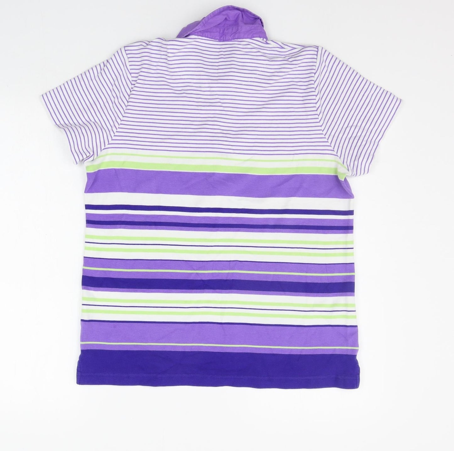 DASH Mens Purple Striped   Polo Size 16