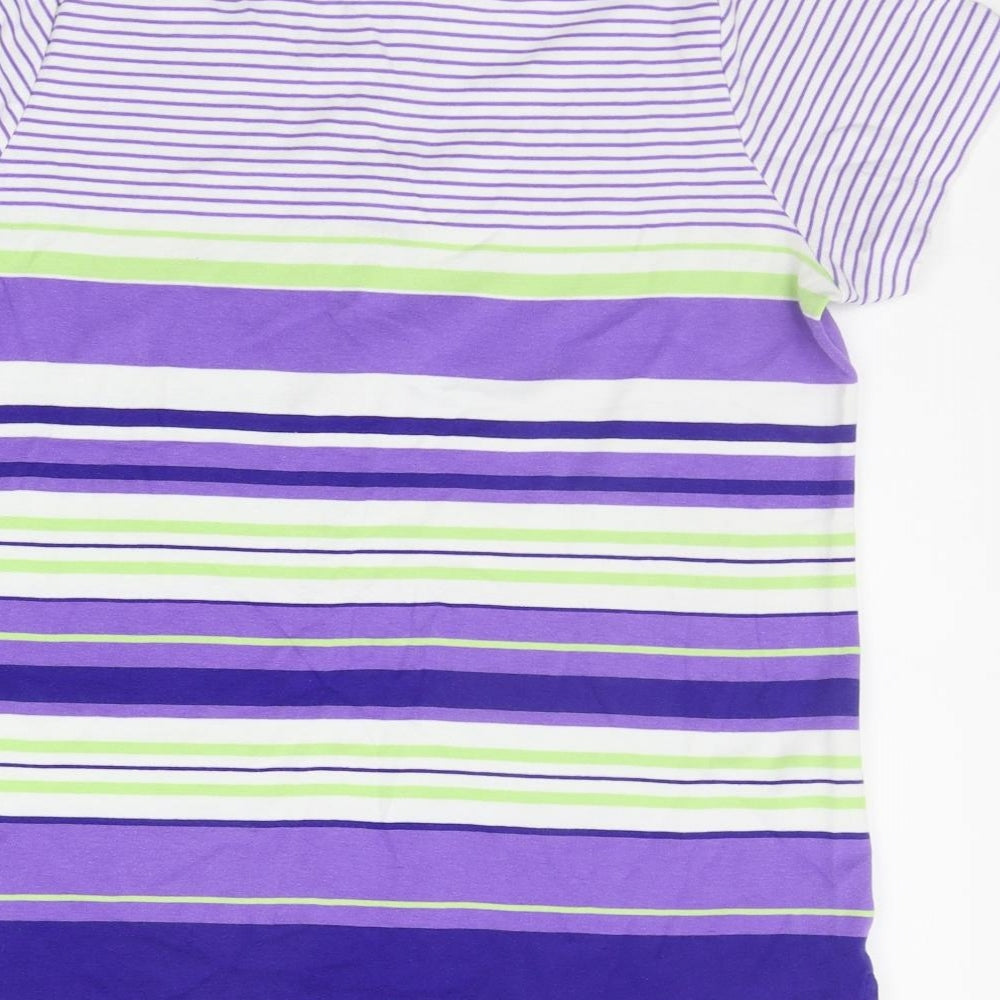 DASH Mens Purple Striped   Polo Size 16