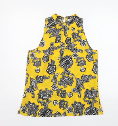 Womens UK Size 12 Peacocks Yellow Basic Blouse