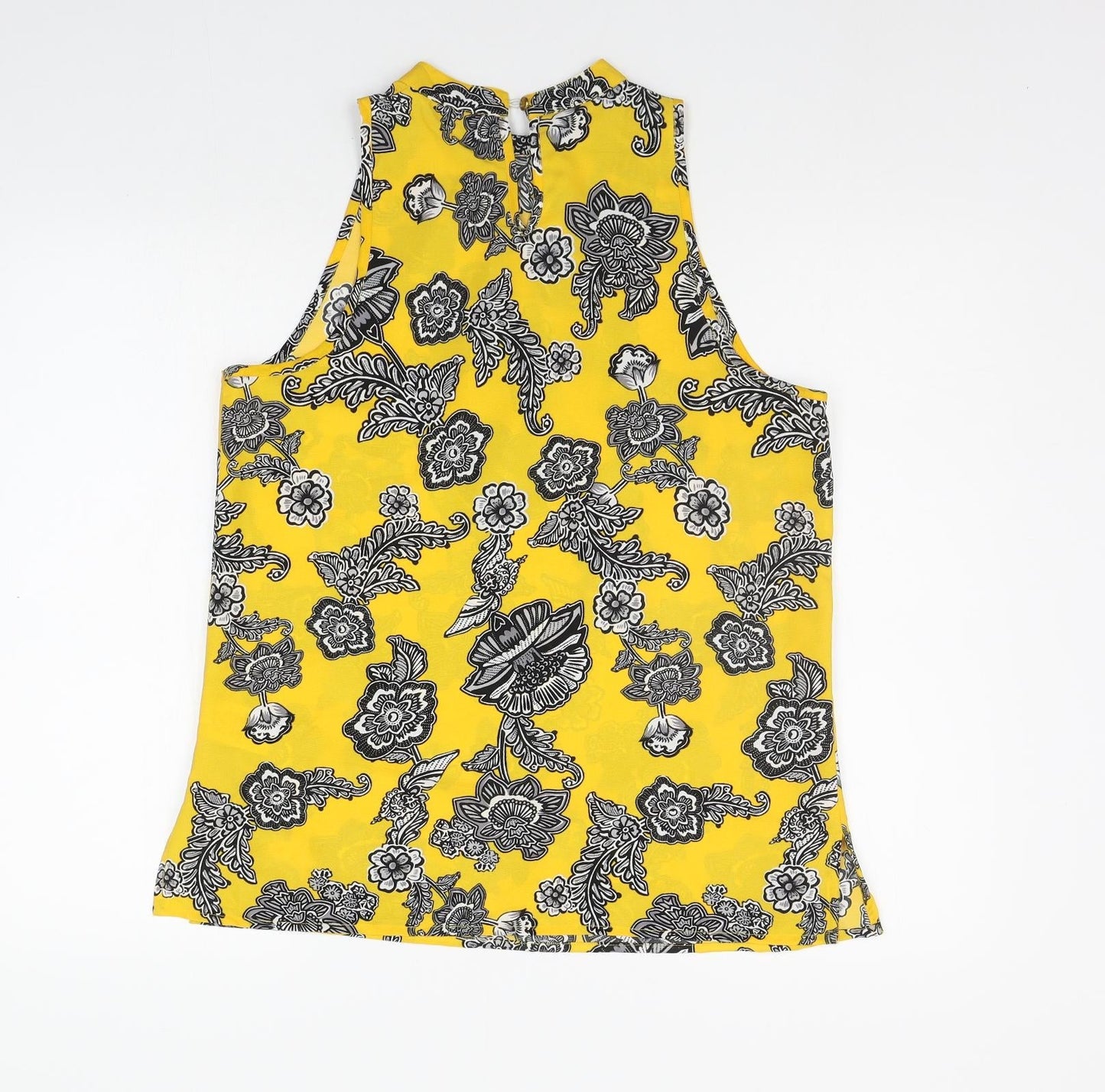 Womens UK Size 12 Peacocks Yellow Basic Blouse