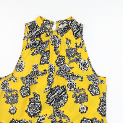 Womens UK Size 12 Peacocks Yellow Basic Blouse
