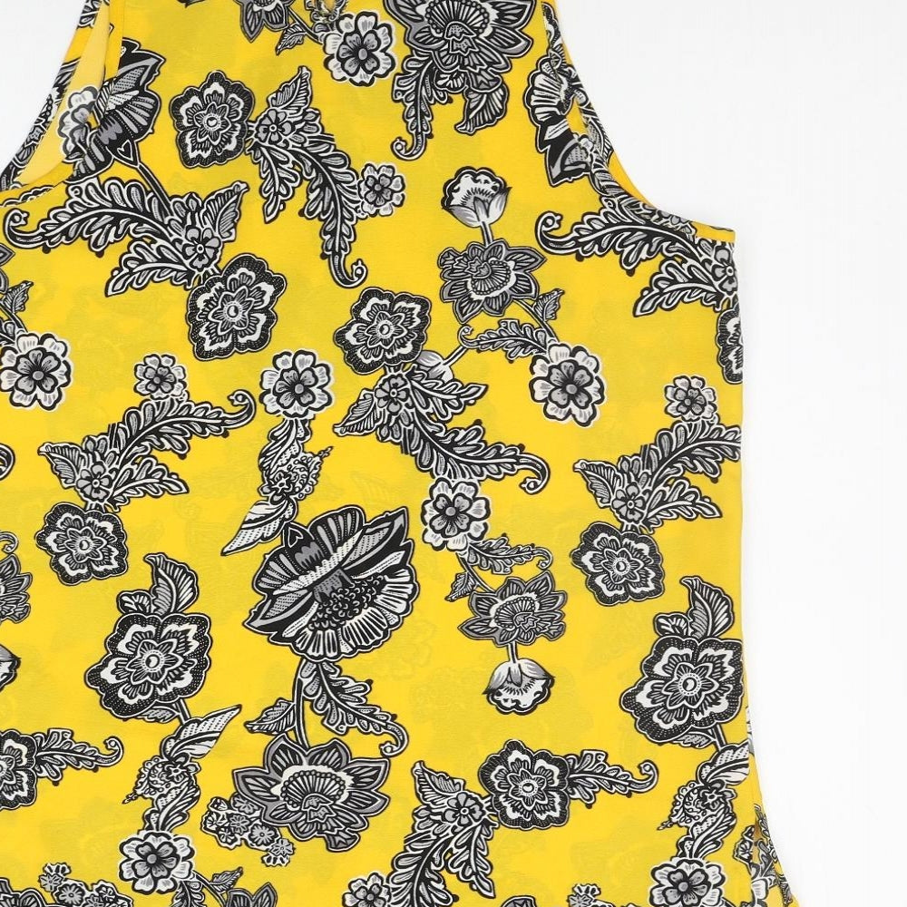 Womens UK Size 12 Peacocks Yellow Basic Blouse
