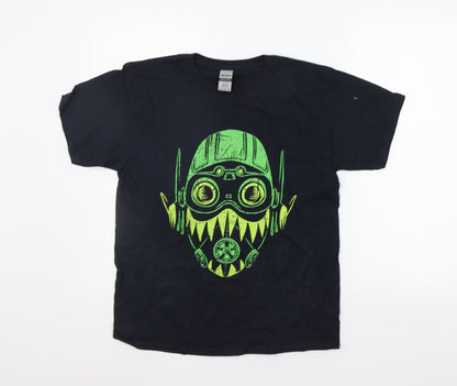 Gildan Boys Black   Basic T-Shirt Size L