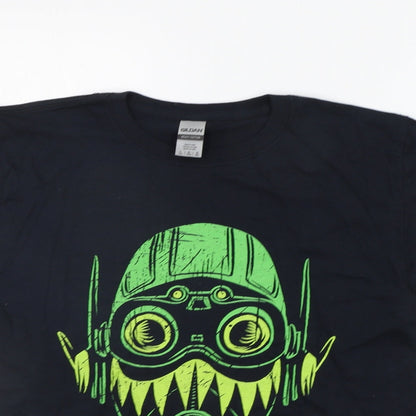 Gildan Boys Black   Basic T-Shirt Size L