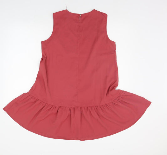 SheIn Womens Pink Houndstooth  A-Line  Size S