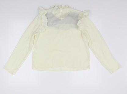 Zara Womens Yellow Geometric  Basic Blouse Size S