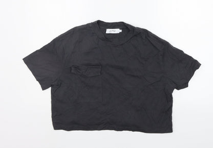 Womens UK Size 8 Preworn Grey Basic T-Shirt
