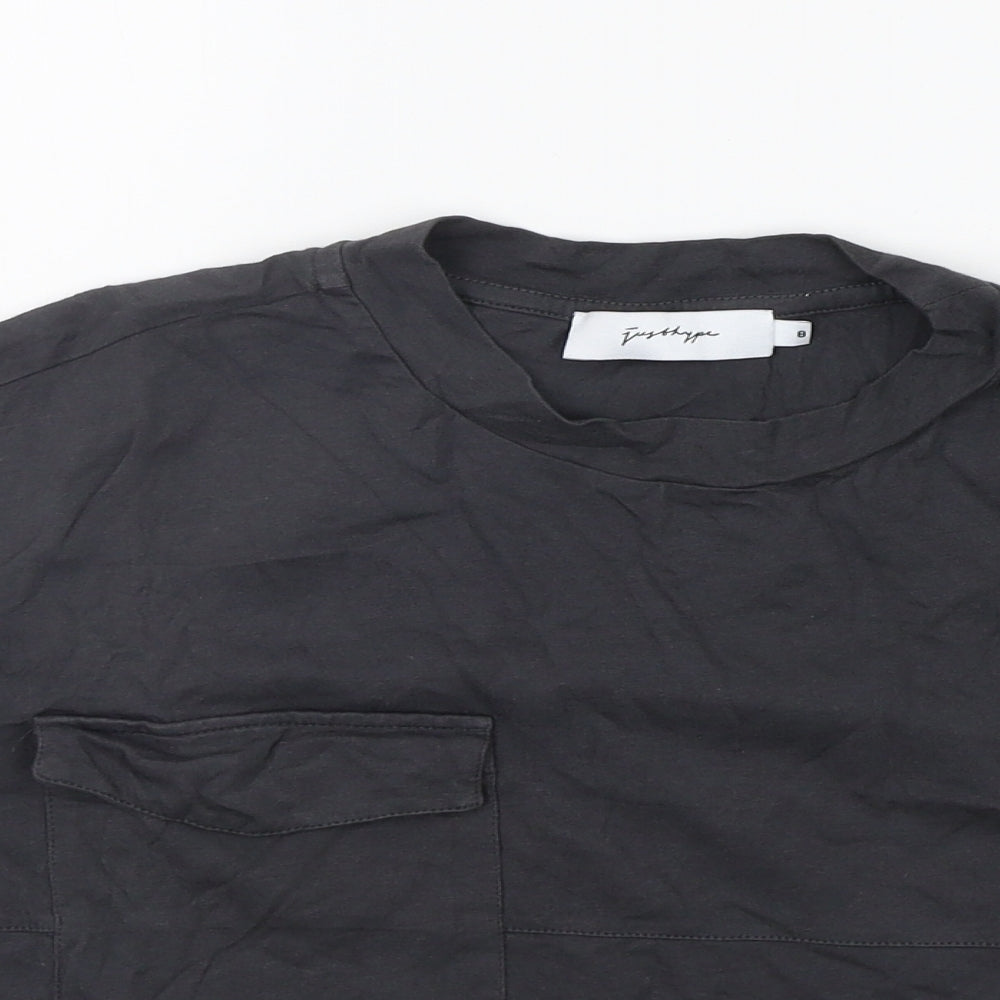 Womens UK Size 8 Preworn Grey Basic T-Shirt