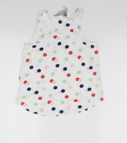 H&M Girls White Polka Dot  Basic Tank Size 11-12 Years