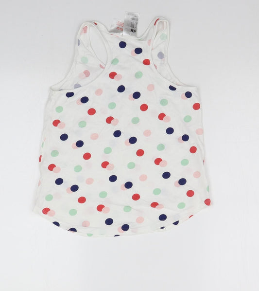 H&M Girls White Polka Dot  Basic Tank Size 11-12 Years