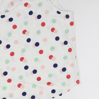 H&M Girls White Polka Dot  Basic Tank Size 11-12 Years