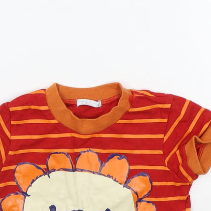 Pitter Patter Baby Red Striped  Basic T-Shirt Size 3-6 Months