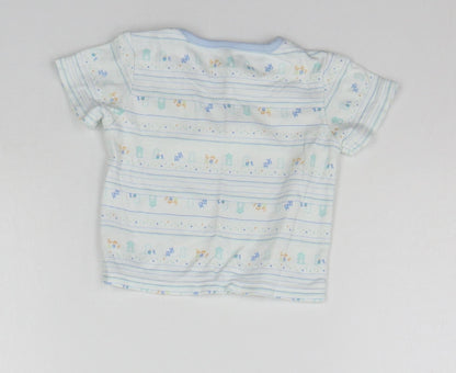 Marks and Spencer Baby White Geometric  Basic T-Shirt Size 3-6 Months