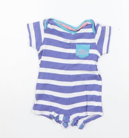 Marks and Spencer Baby Purple Striped  Babygrow One-Piece Size 0-3 Months