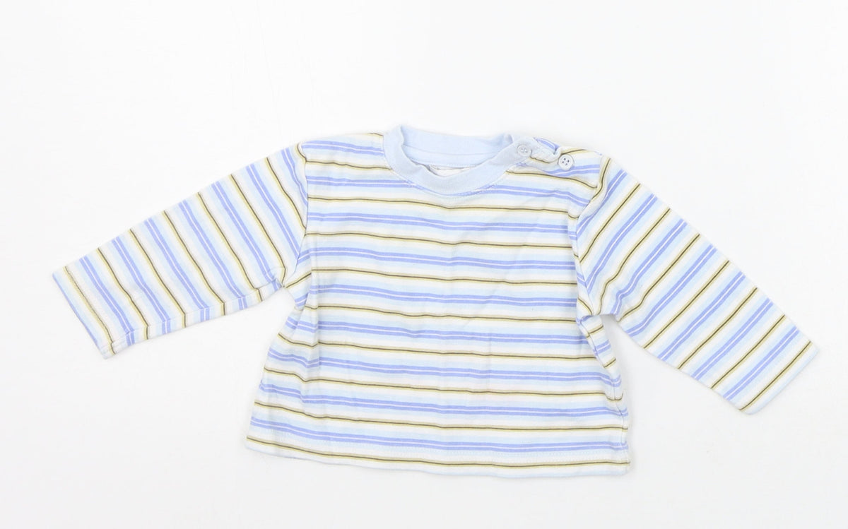 Early Days Baby Blue Striped  Basic T-Shirt Size 3-6 Months