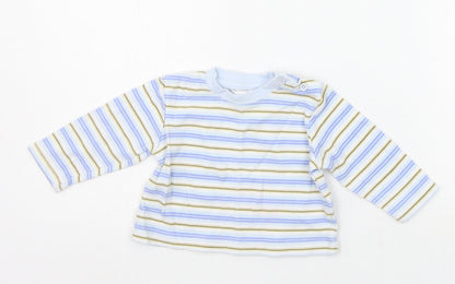 Early Days Baby Blue Striped  Basic T-Shirt Size 3-6 Months