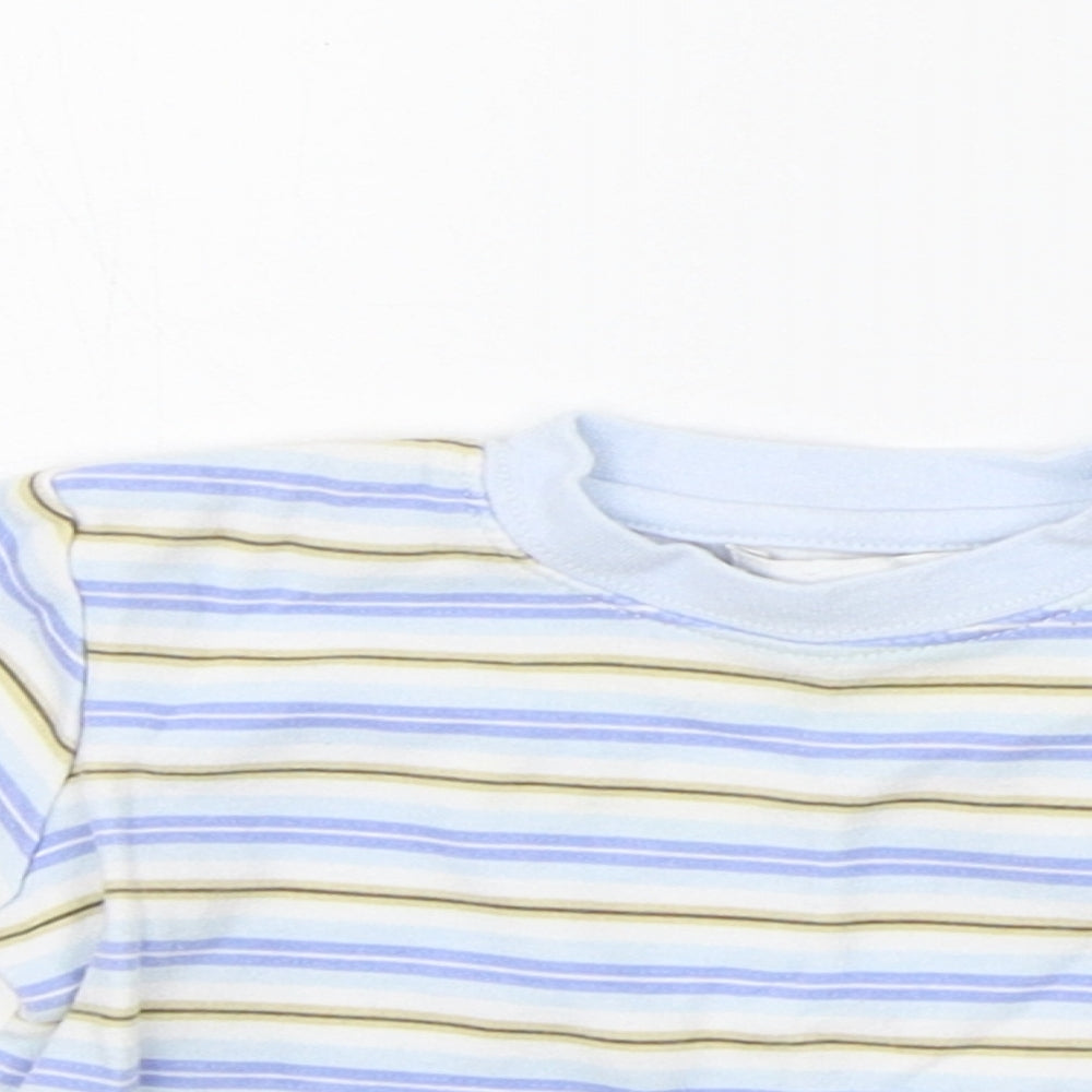 Early Days Baby Blue Striped  Basic T-Shirt Size 3-6 Months