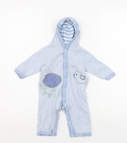Marks and Spencer Baby Blue Striped  Babygrow One-Piece Size 3-6 Months