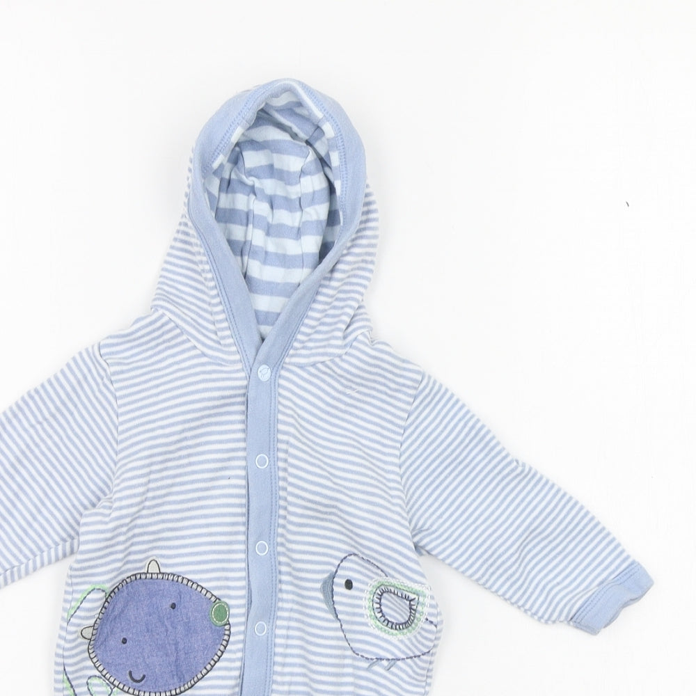 Marks and Spencer Baby Blue Striped  Babygrow One-Piece Size 3-6 Months