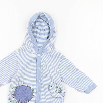Marks and Spencer Baby Blue Striped  Babygrow One-Piece Size 3-6 Months