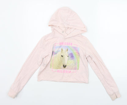 H&M Girls Pink   Pullover Hoodie Size 11-12 Years