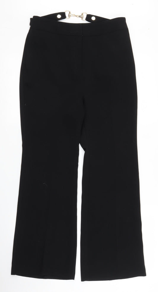 Womens UK Size 10 Topshop Regular Fit  Black Trousers