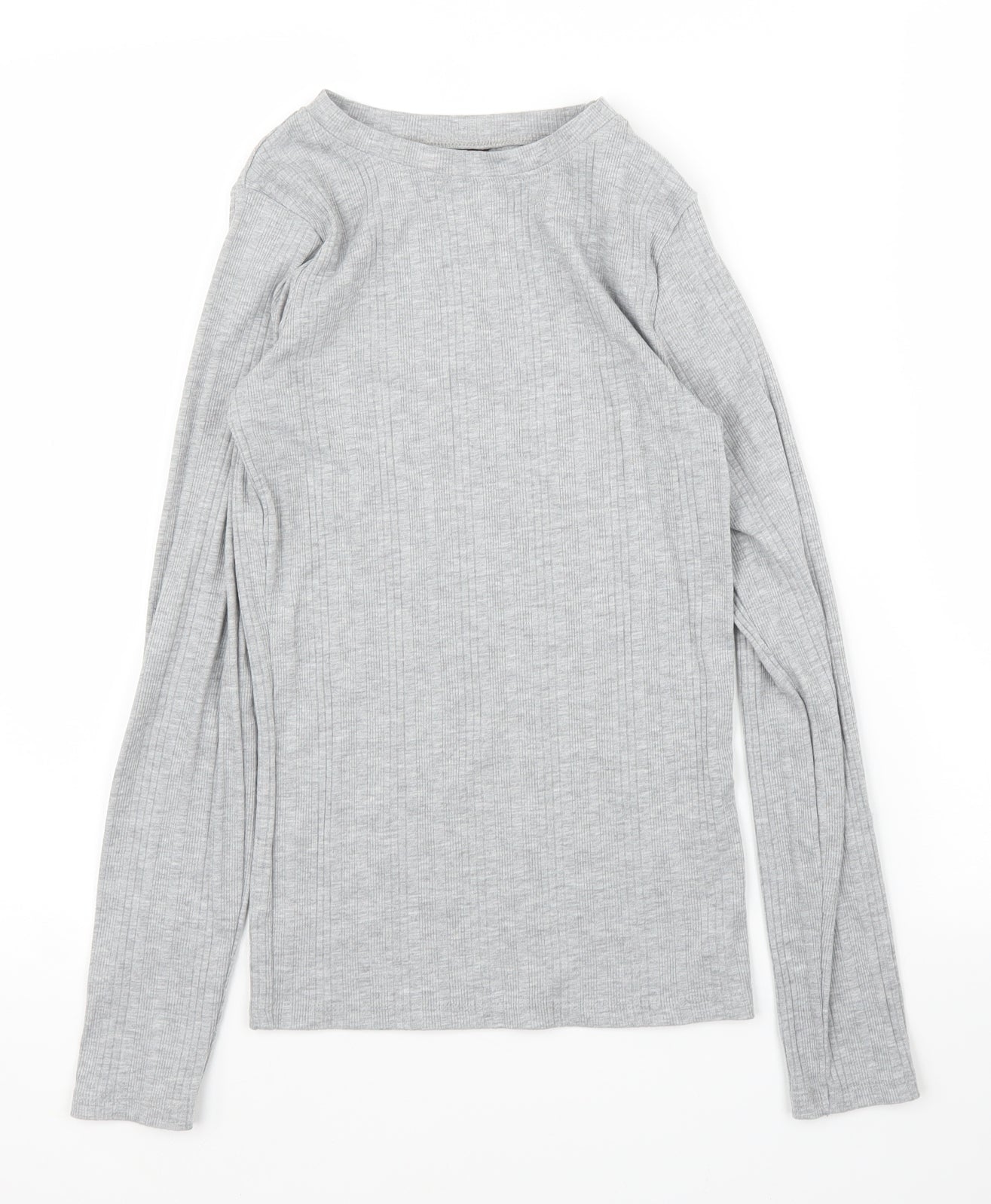 Womens UK Size 8 New Look Grey Basic T-Shirt