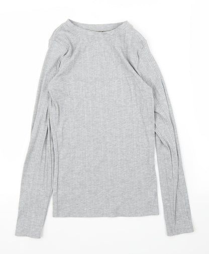 Womens UK Size 8 New Look Grey Basic T-Shirt