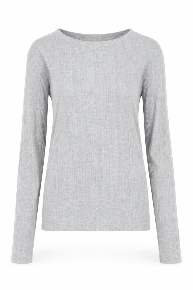 Womens UK Size 8 New Look Grey Basic T-Shirt