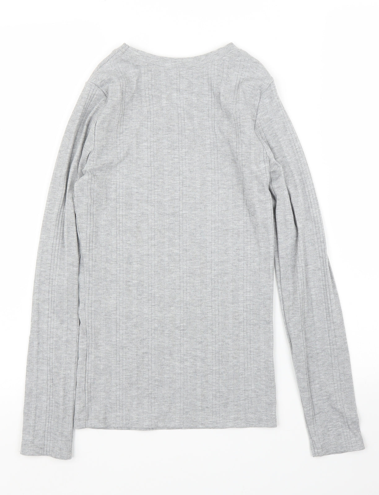 Womens UK Size 8 New Look Grey Basic T-Shirt