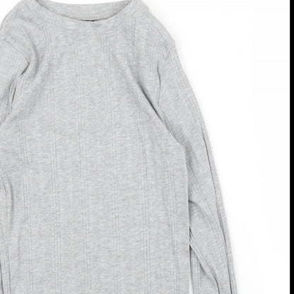 Womens UK Size 8 New Look Grey Basic T-Shirt