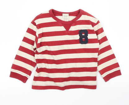 NEXT Girls Red Striped  Basic T-Shirt Size 9-12 Months
