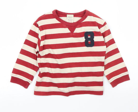 NEXT Girls Red Striped  Basic T-Shirt Size 9-12 Months
