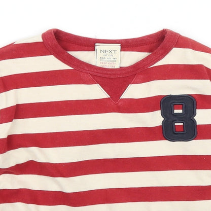 NEXT Girls Red Striped  Basic T-Shirt Size 9-12 Months