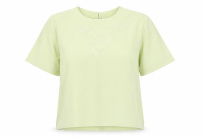 Womens UK Size 12 Bella Moda Green Basic Blouse